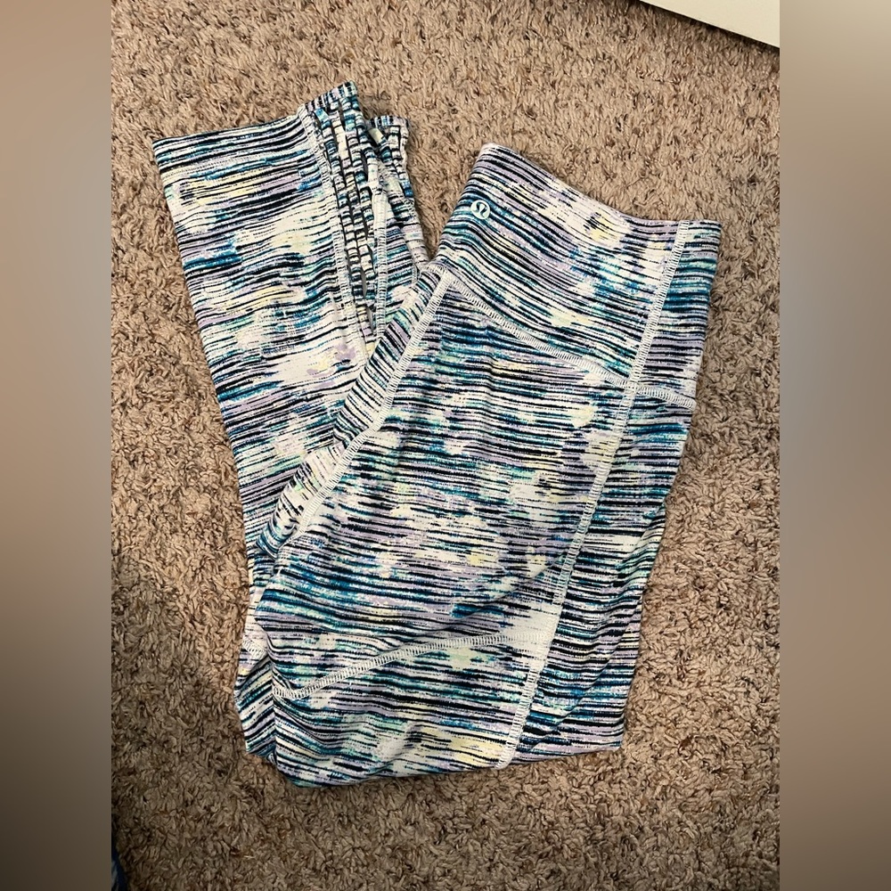 Lululemon High Times Wunder Under Tight Blurry Blue Belle Pants